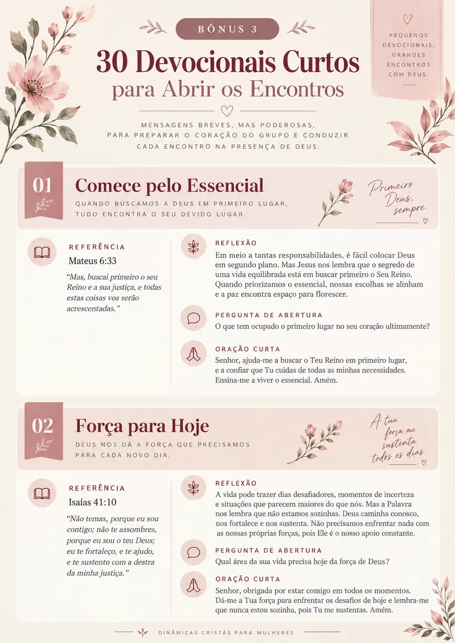 Bônus 3: 30 Devocionais Curtos para Abrir os Encontros